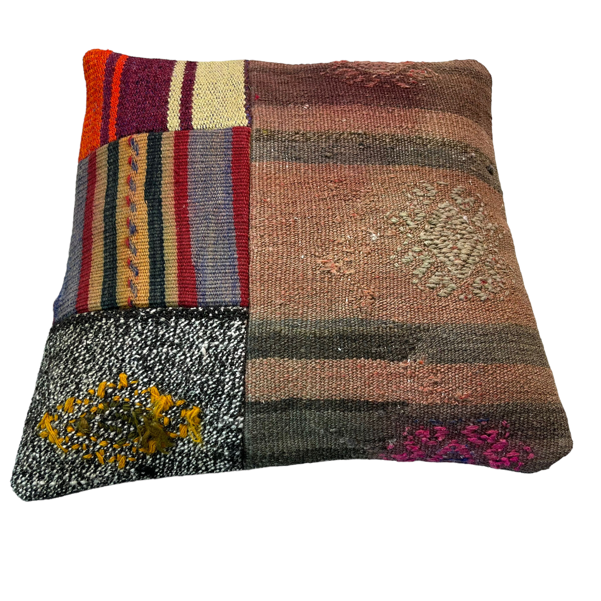 Housse de coussin kilim turc vintage, 40 x 40 cm