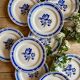 Set of 12 vintage blue flower dessert plates