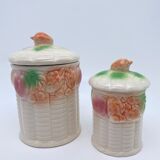 Duo of pots in barbotine