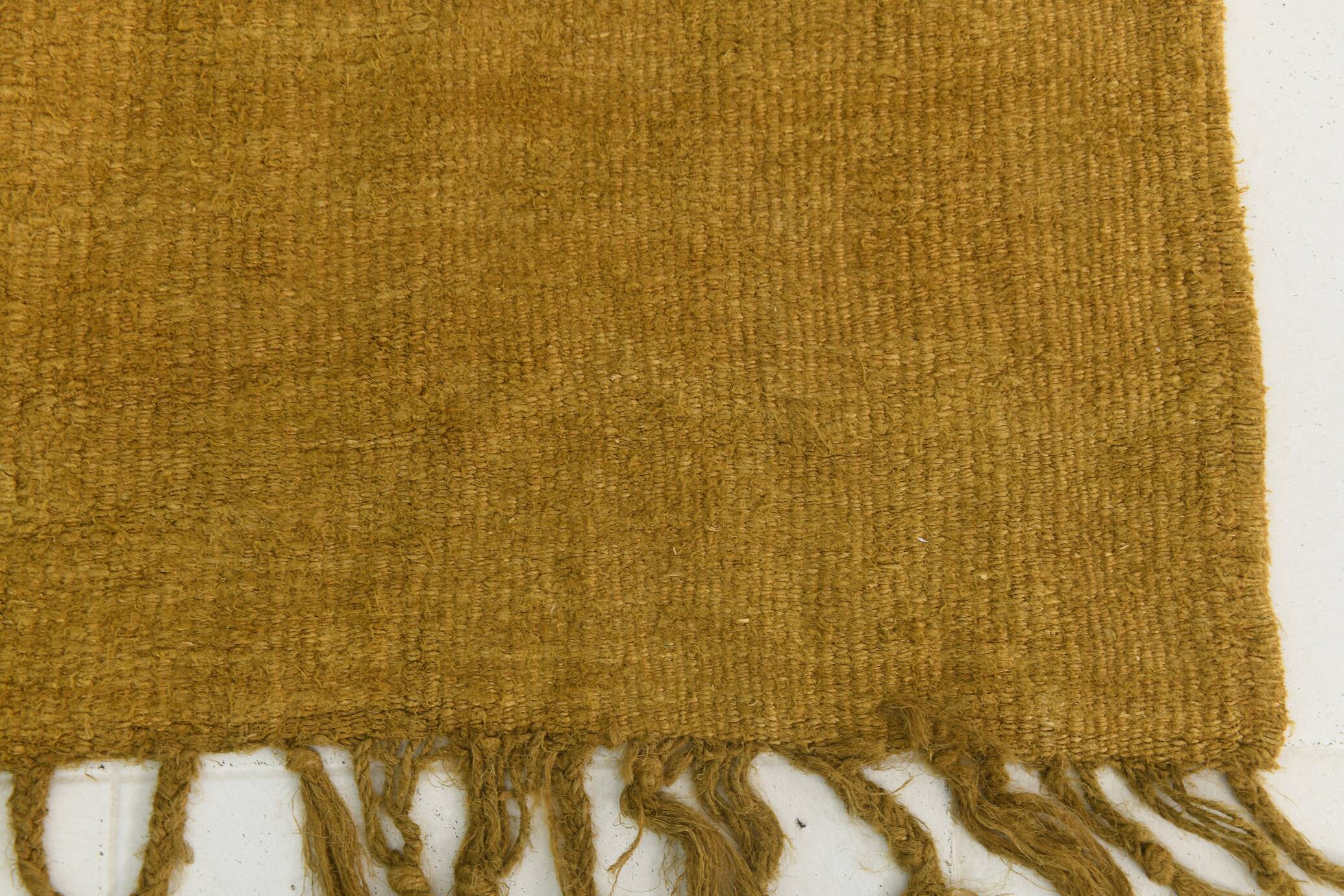 Turkish Dark Mustard Vintage Kilim Rug, 135x268Cm