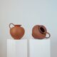 Pair of handcrafted terracotta vases from the mid-century.