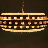 Midmod glass and brass suspension, Orrefors Sweden