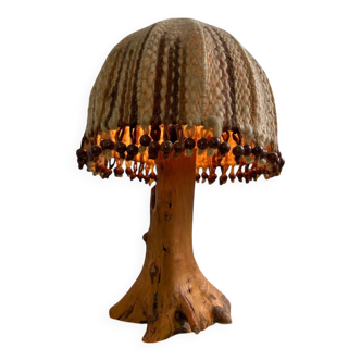 Lampe de table/éclairage vintage en bois