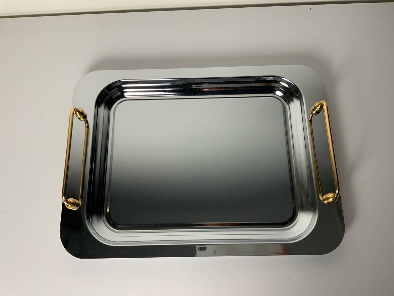 Metal and brass tray