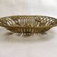 Openwork Art Nouveau basket in gilded brass