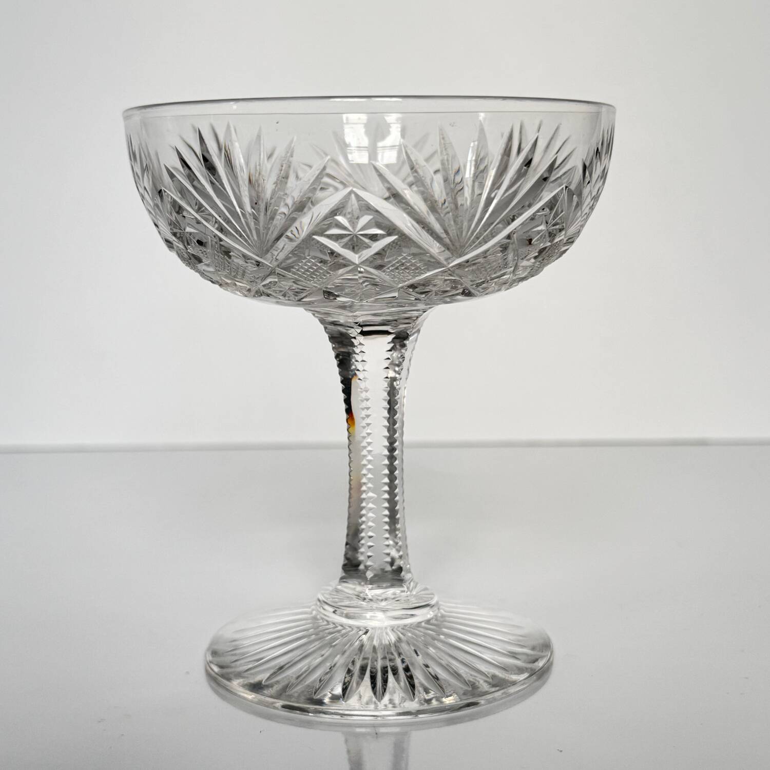 5 Saint-Louis “Gavarni” crystal champagne glasses, early 20th century