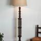 Lampadaire en bois tourné vintage