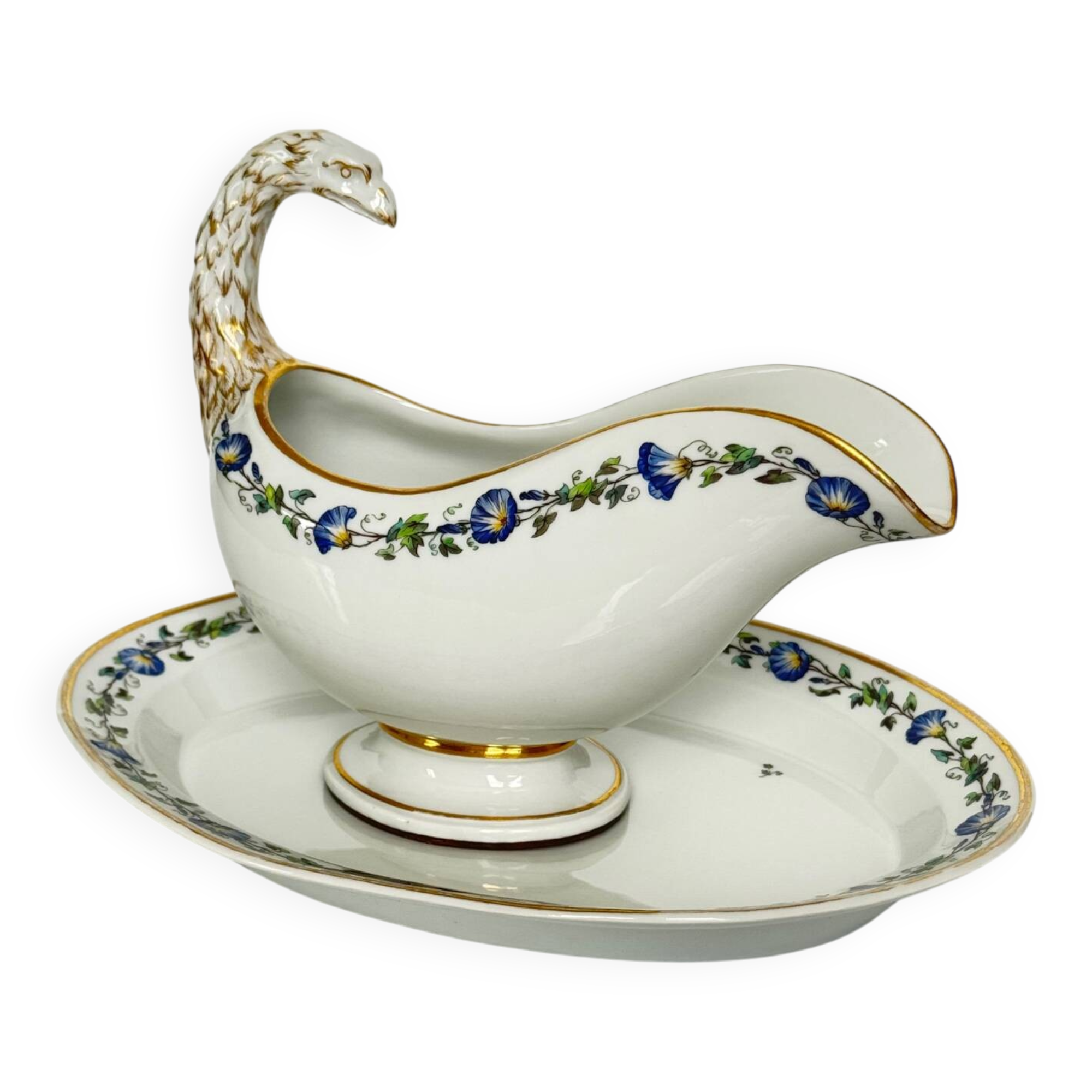 KPM Berlin porcelain sauce boat with tray | Early 19th century