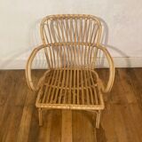 Fauteuil rotin vintage