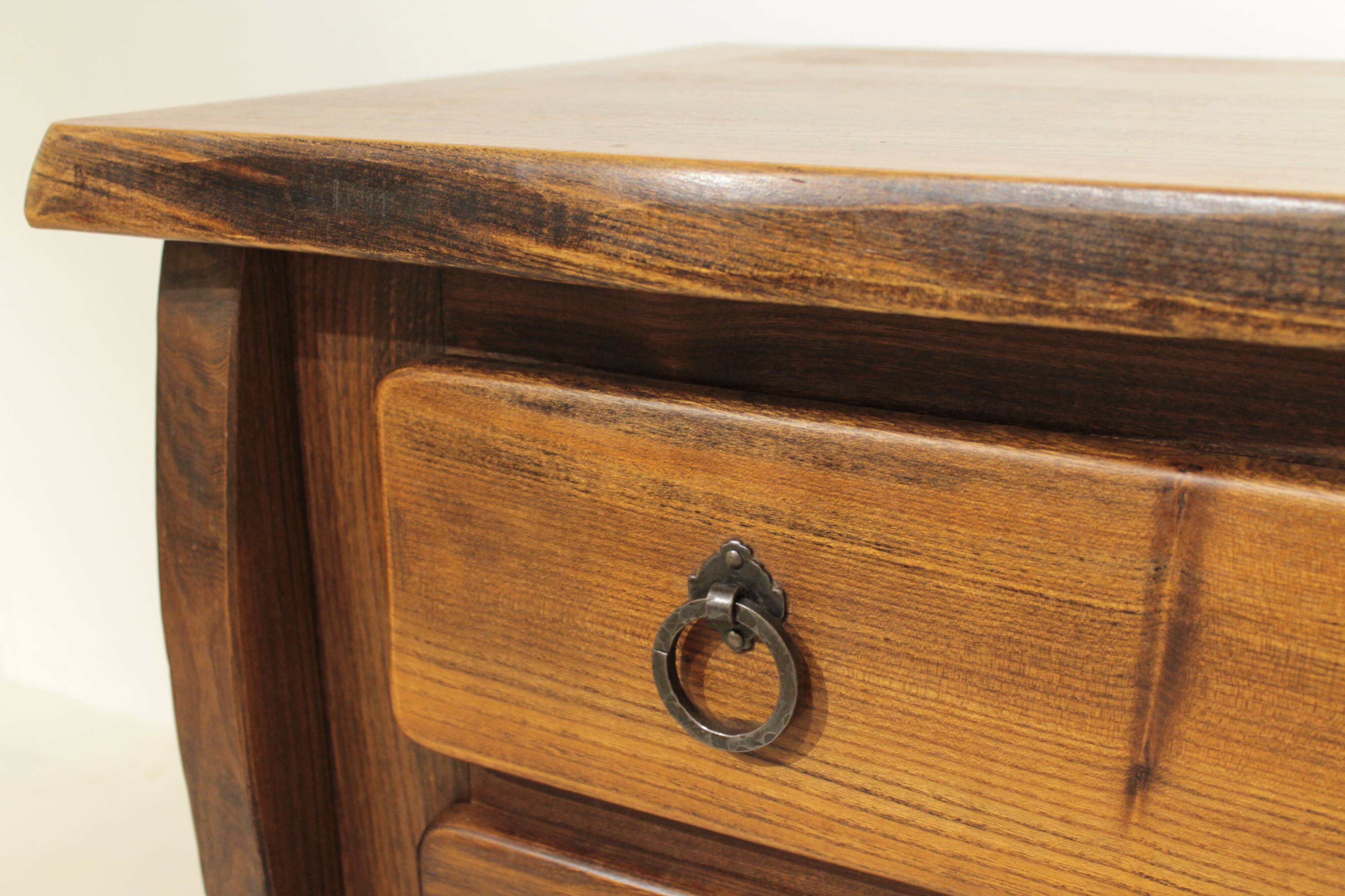 Commode brutaliste en orme Aranjou - Année 60