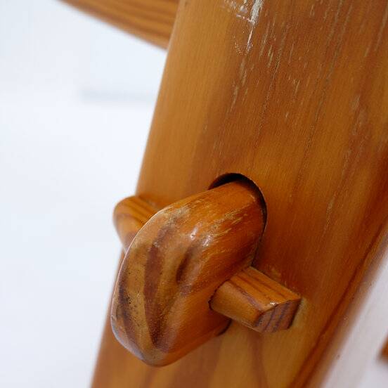 Vintage Brutalist solid pine coffee table from the 70s