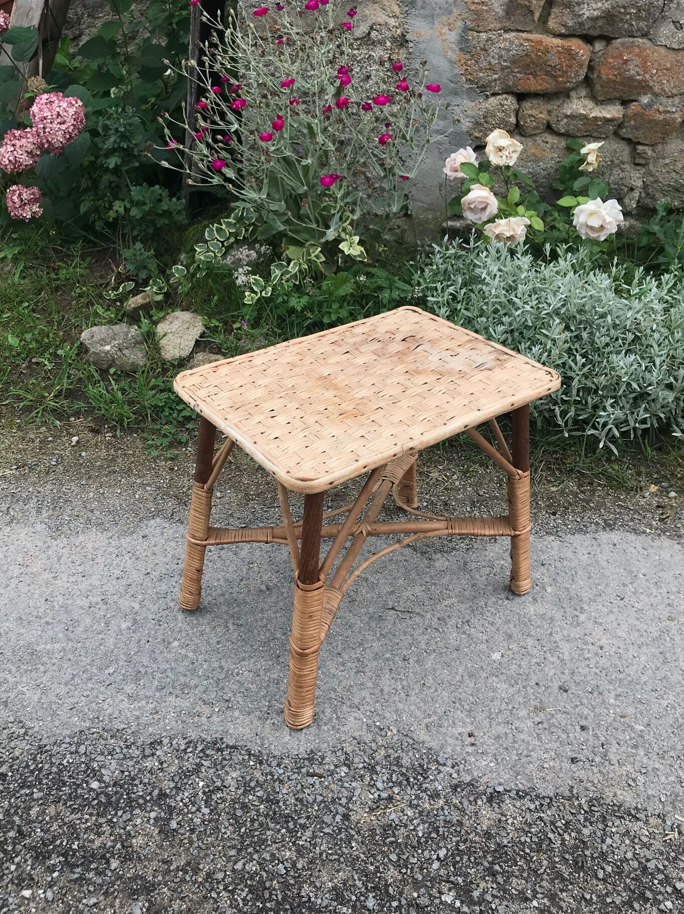 Vintage rattan coffee table