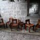 Set of 6 varnished pine chairs
