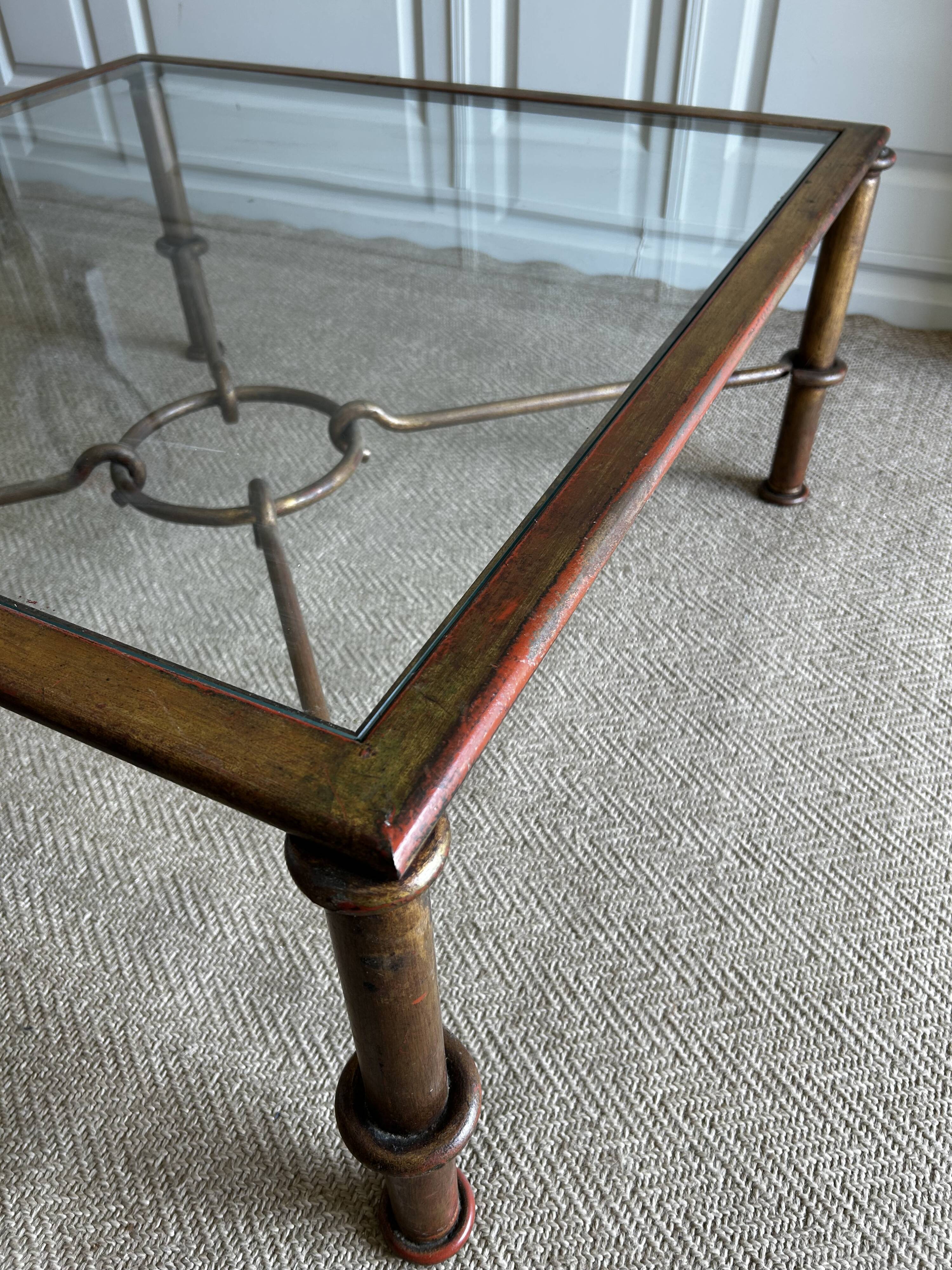 XL Gilt Coffee Table, Italy, 1970's, by Giovanni Banci for Hermes