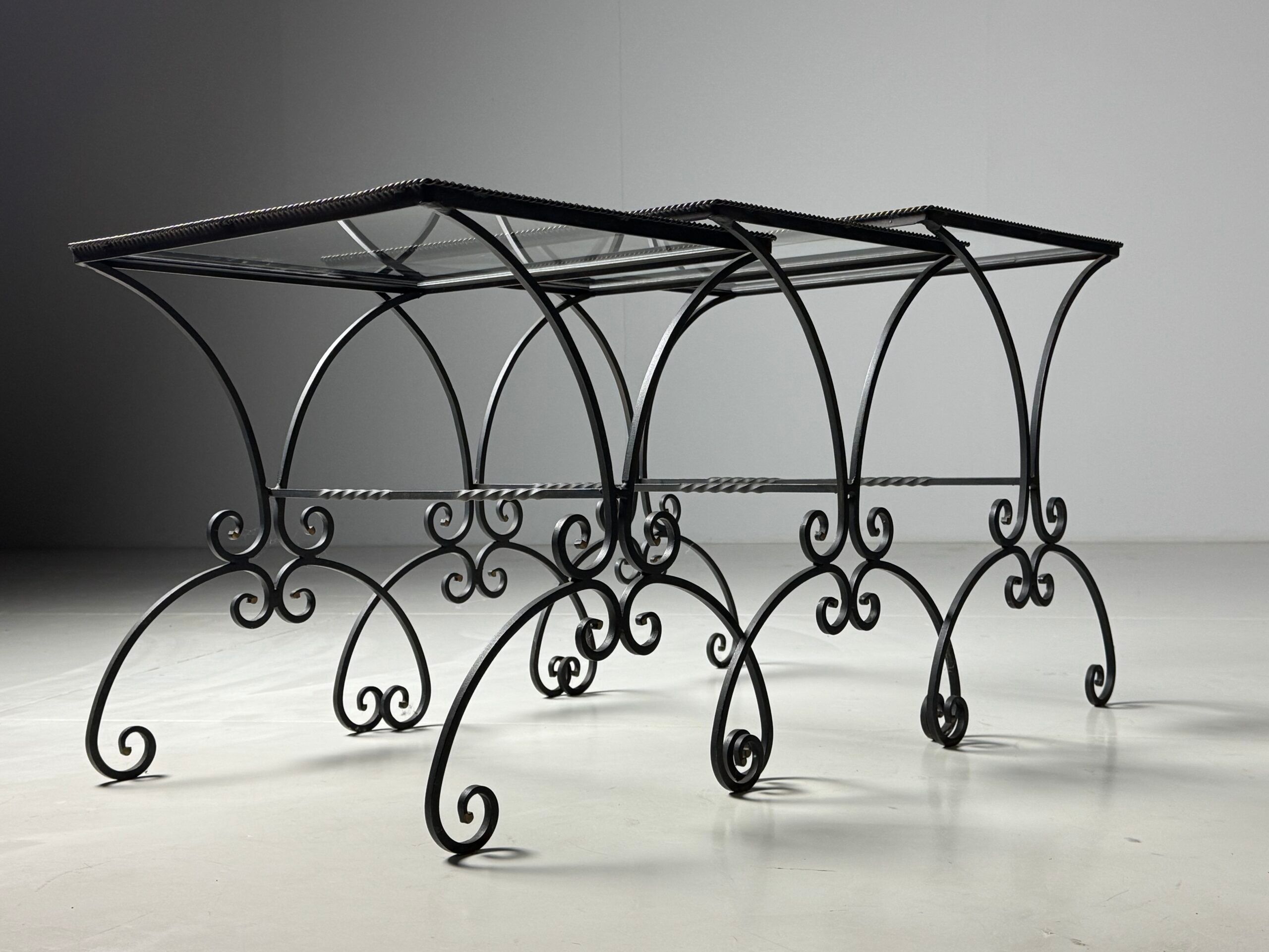Set of 3 metal nesting tables 20th century