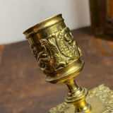 Bronze fish candlestick, late 19th century