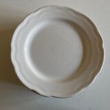 Set of 7 Mougins plates in white enamelled clay with gadroons