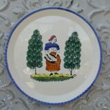 Dessert dish faience St Clément character décor