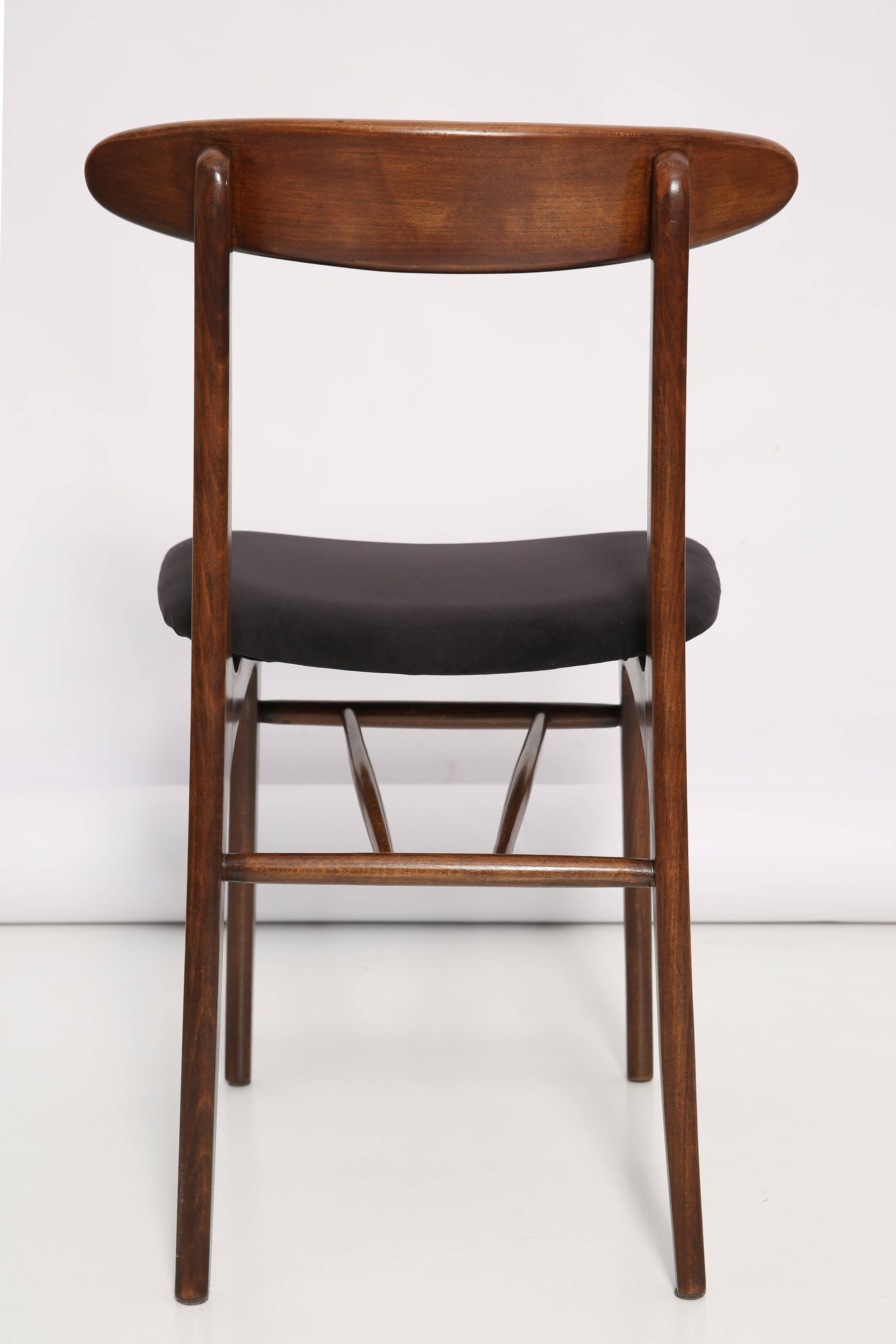 Black velvet chair, Rajmund Halas, Poland, 1960s