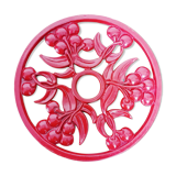 Red cast iron table mat, cherry décor