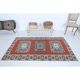 Vintage Turkish Hand-Knotted Wool Cotton Red Runner 110x193