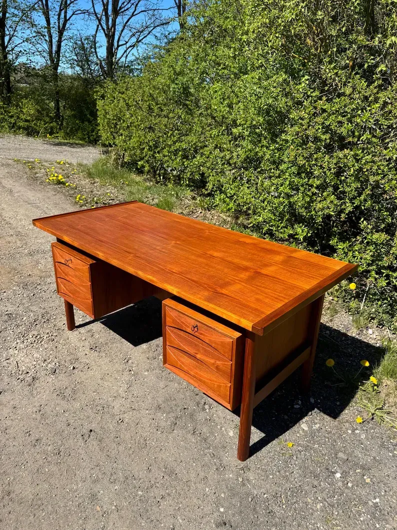 Vintage Teak Desk Attributed to Niels Clausen for NC Møbler, Denmark, 1960