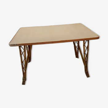 Table vintage rotin