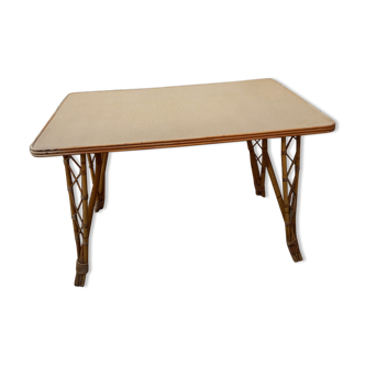 Table vintage rotin