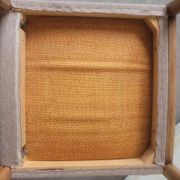 Paire de chaises scandinaves en teck assise tissu gris beige