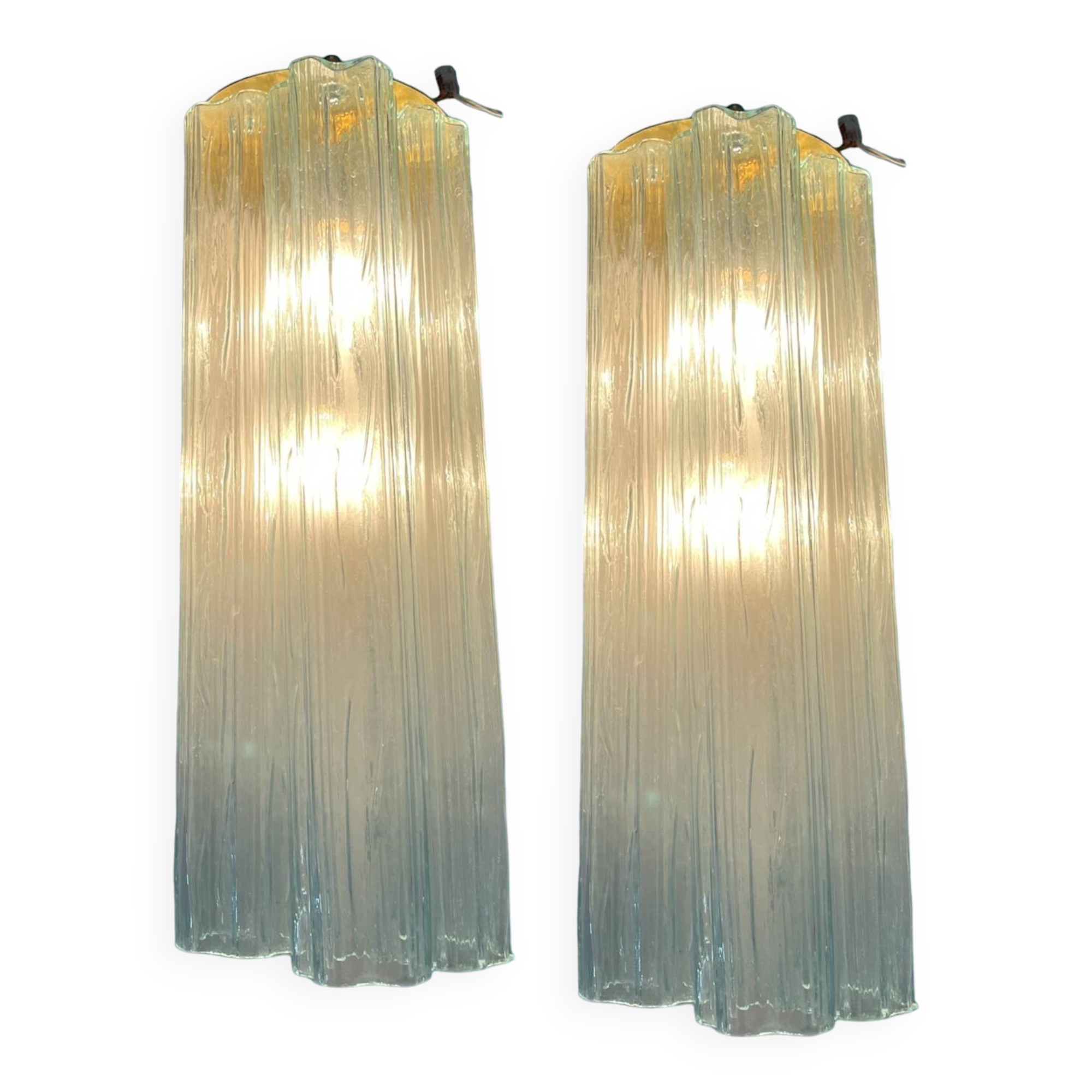 Large Murano Glass Tronchi Sconces Set of 6