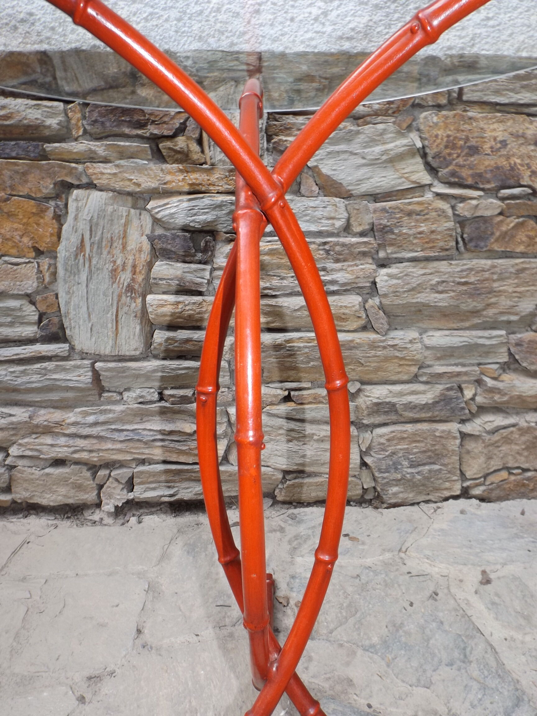 Fake bamboo base side table