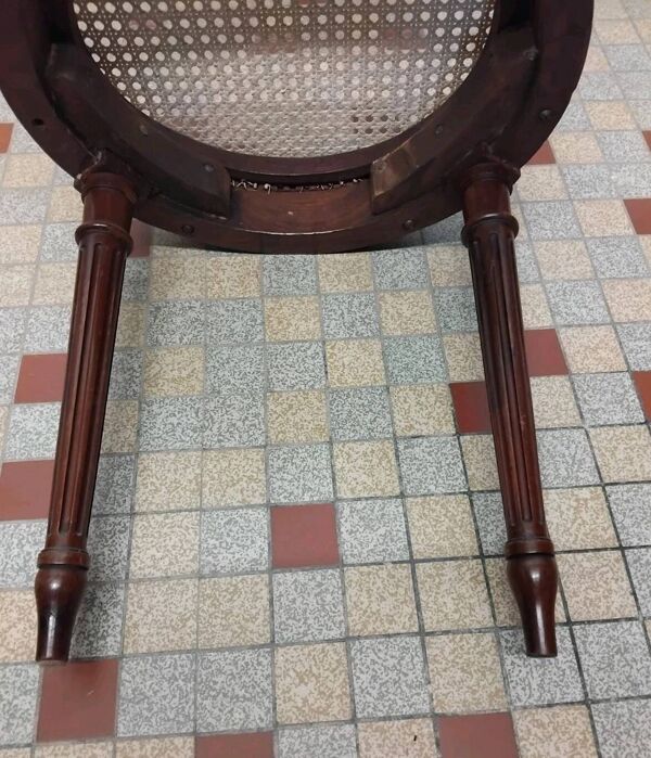 Ancienne Chaise Style Louis XVI Assise Cannée