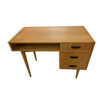 60s desk in light wood compass feet