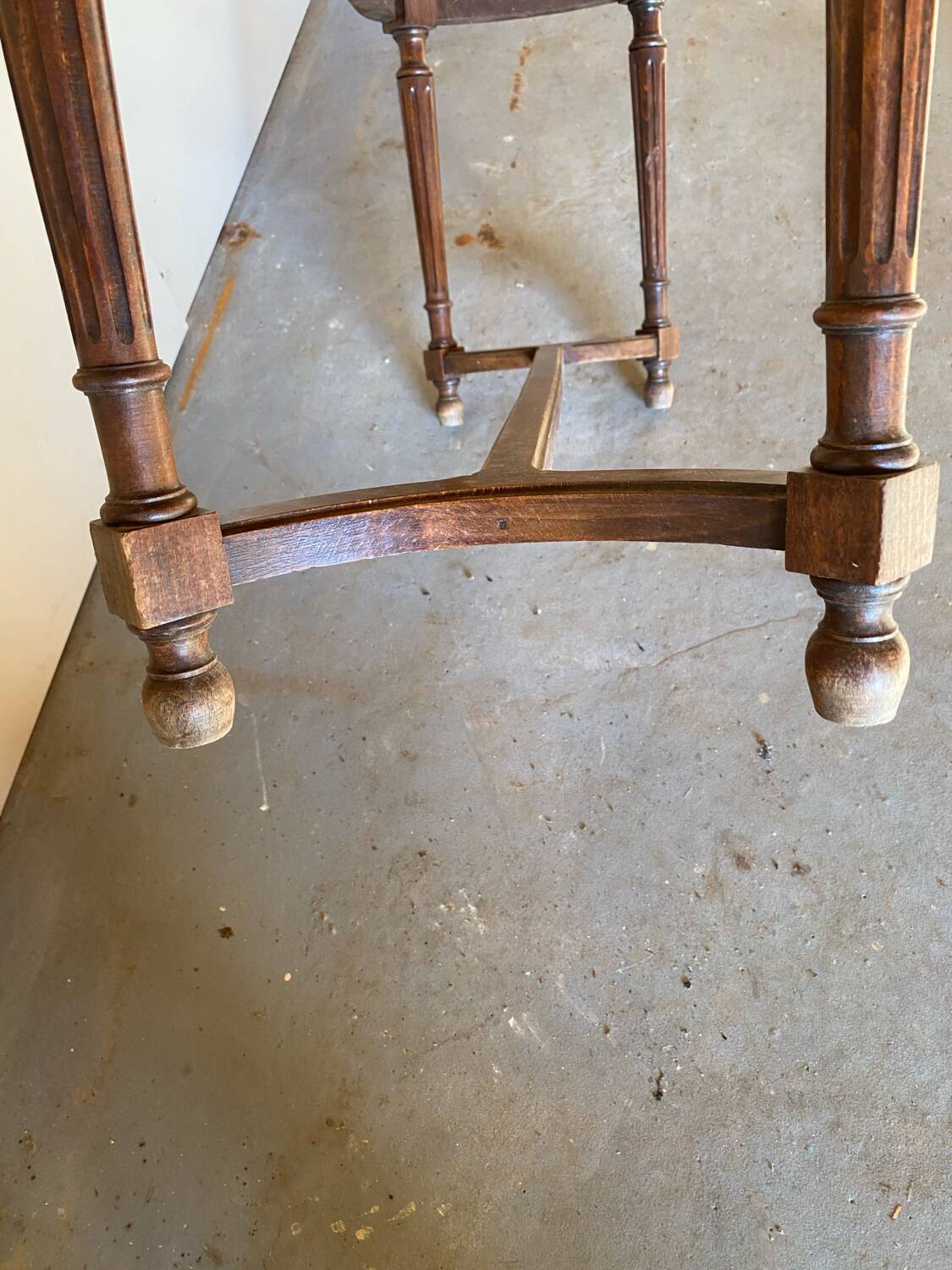 Louis XVI style 2-seater caned piano bench