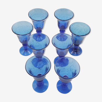 Set of 8 glasses on foot from biot