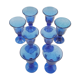 Set of 8 glasses on foot from biot