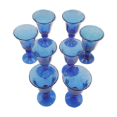 Set of 8 glasses on foot from biot