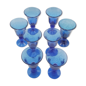Set of 8 glasses on foot from biot
