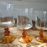 8 amber foot glasses