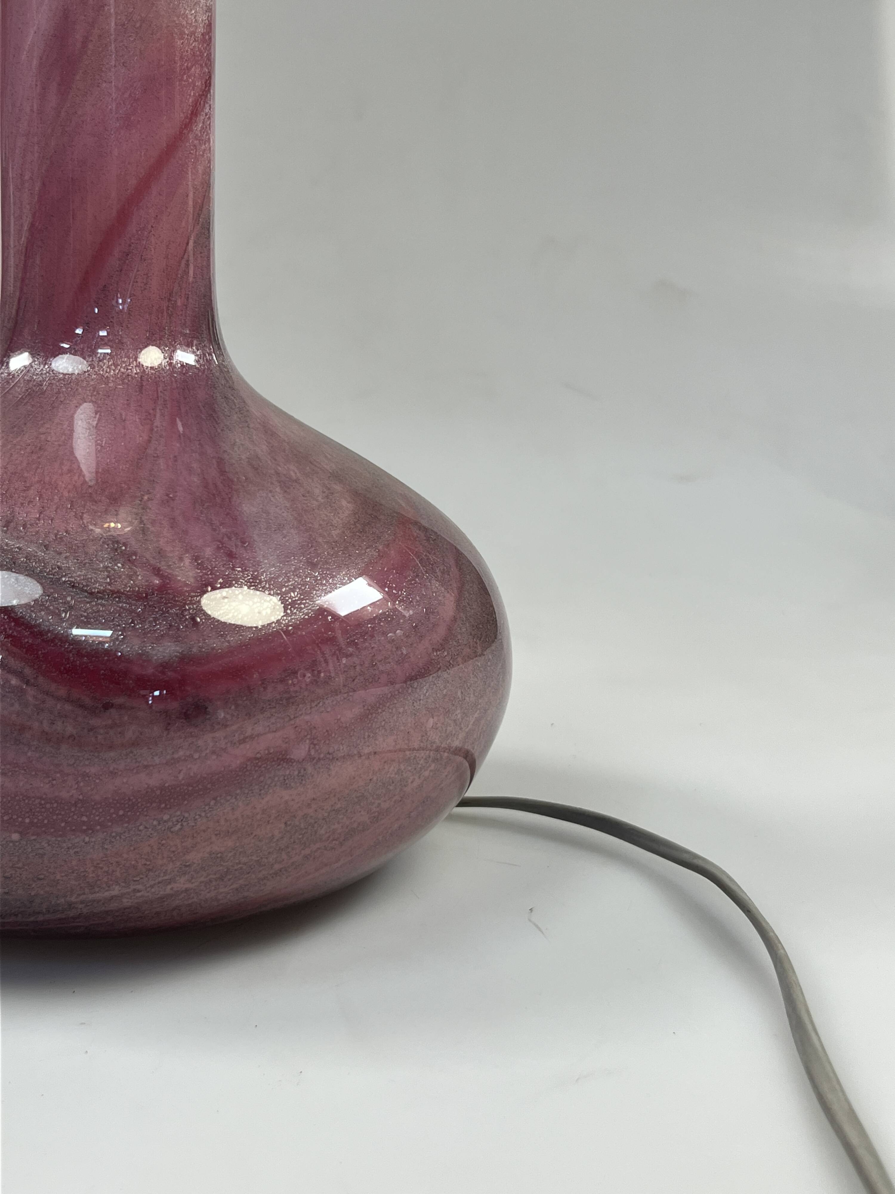 Vintage Danish Table Lamp, Purple Glass, Holmegaard Troll 2