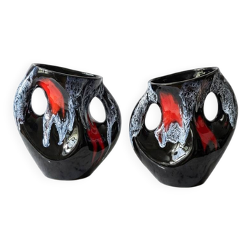 Paire de vases Vallauris Fat Lava
