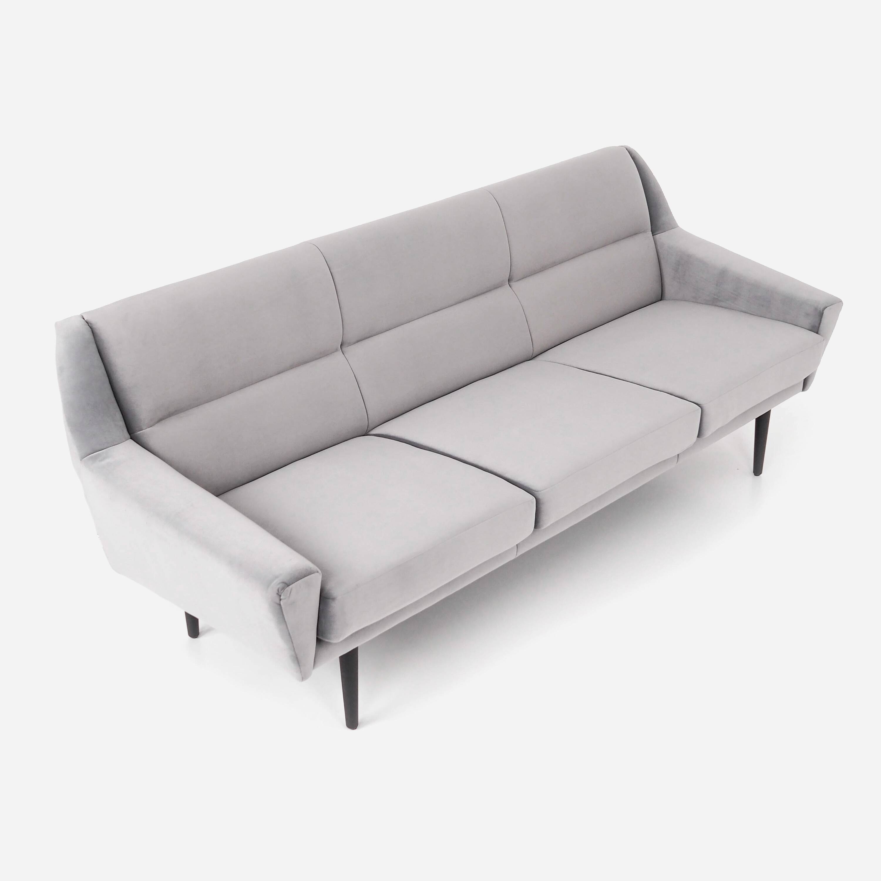 Sofa skagen silver velour, scandinavian design