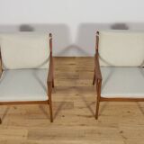 Pj112 armchairs by ole wanscher for poul jeppesens, denmark, 1960s, set of 2