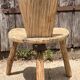 Chaise d’enfant rustique artisanale, tree trunk, esprit wabi-sabi