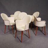 Set of 6 Sintesi Gogo chairs with wooden legs by Marcello Ziliani, 1990s