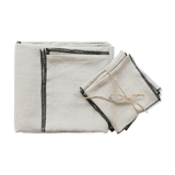 Chalk linen tablecloth and towels
