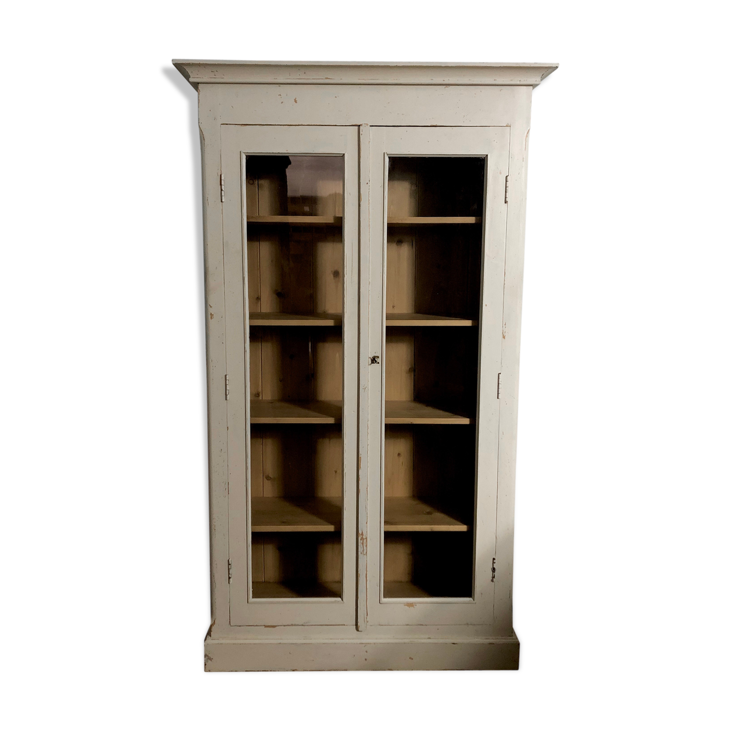 Former window buffet - aged white patina