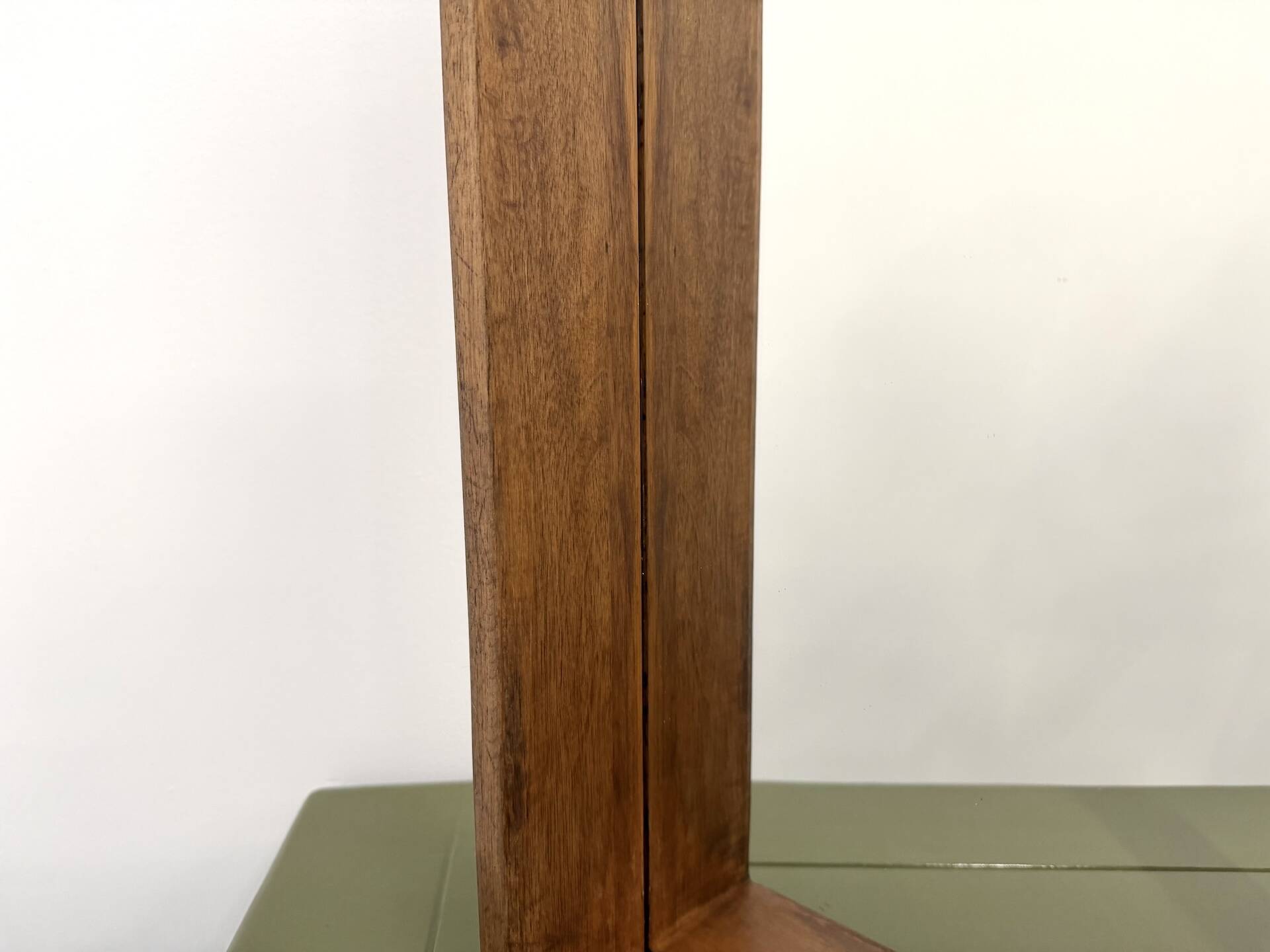 Square modernist wooden mirror — Scandinavian style, 1970s