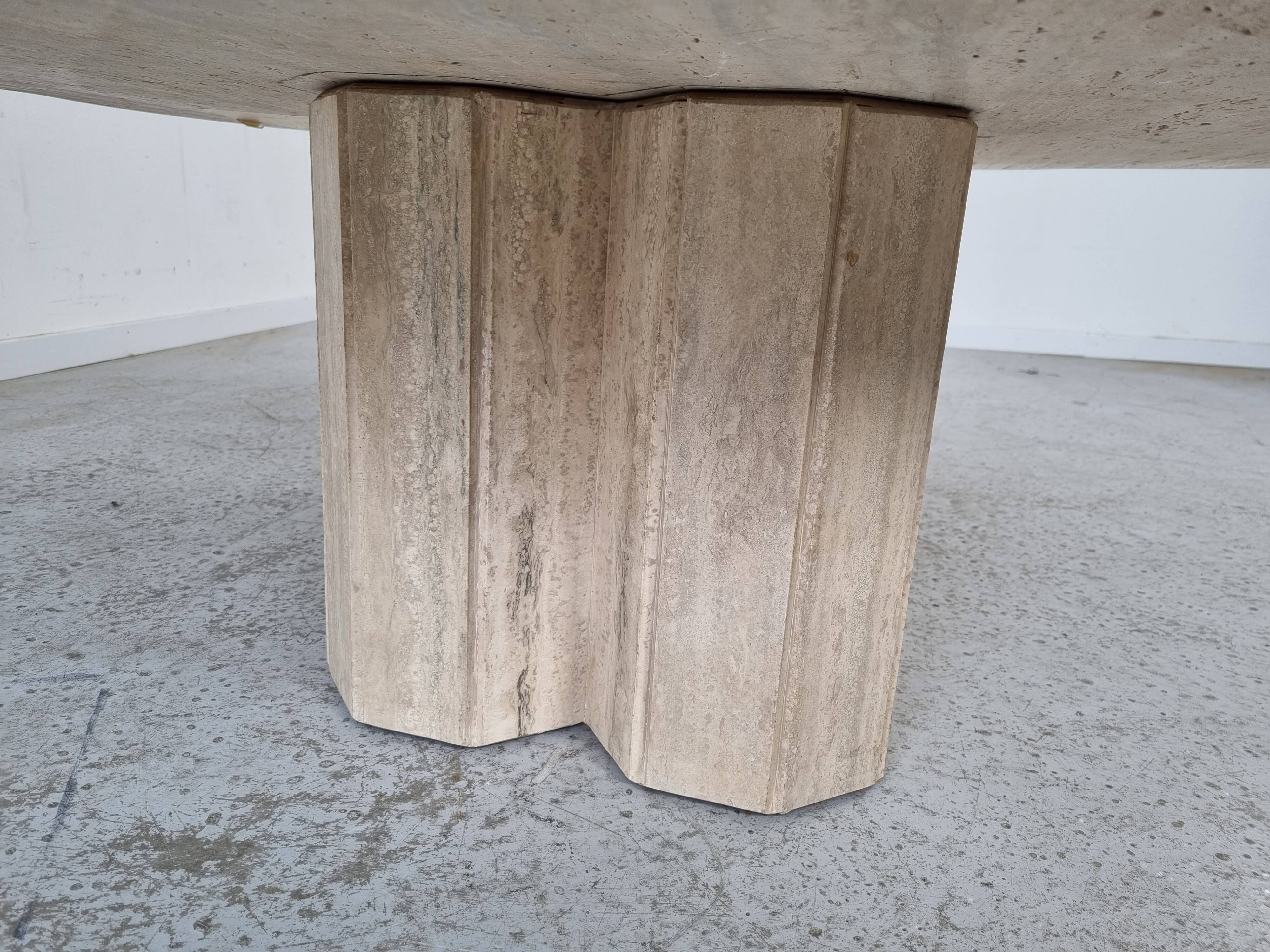 Travertine coffee table "cloud", 80s
