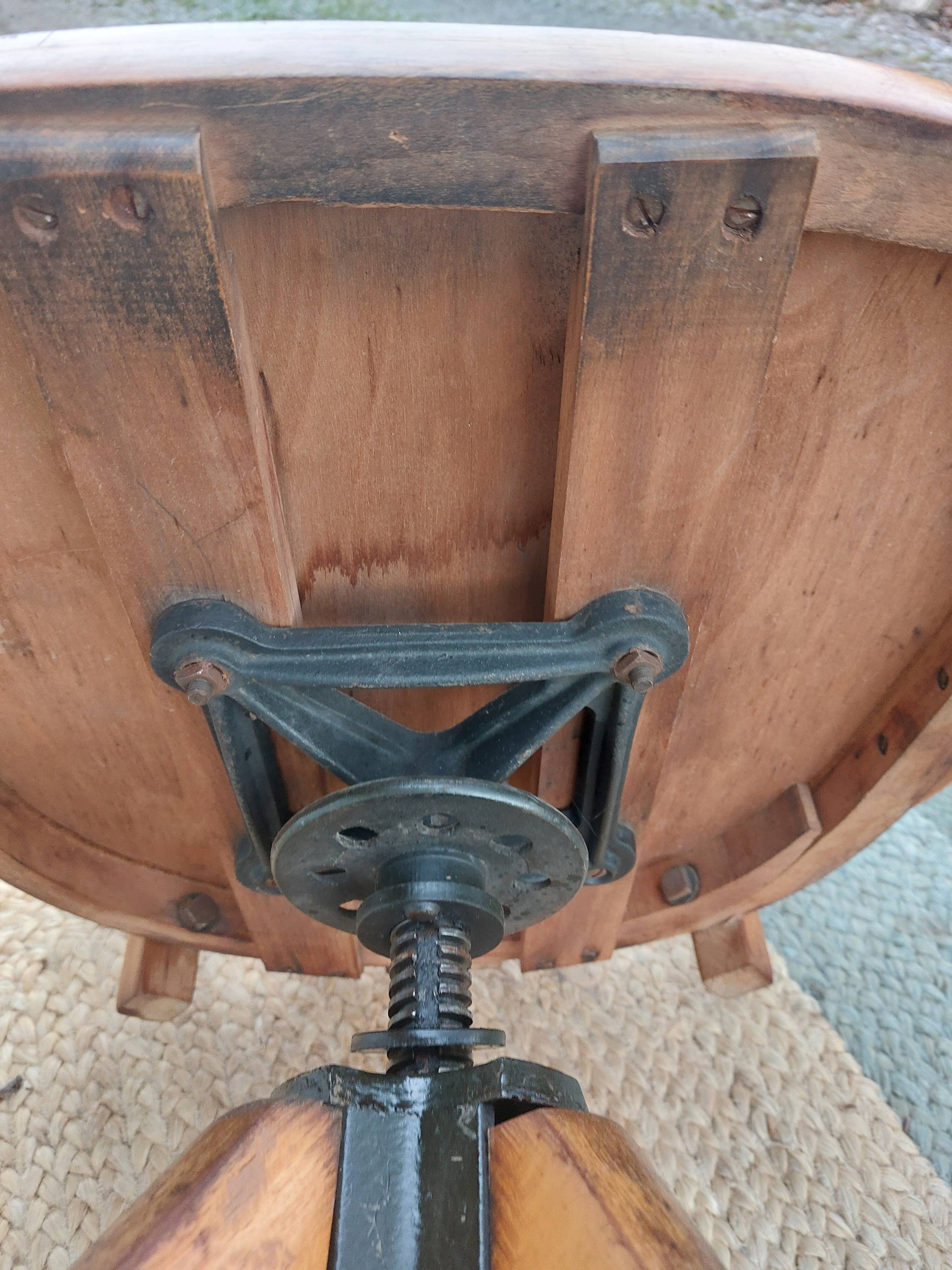 wooden swivel chair, height adjustable